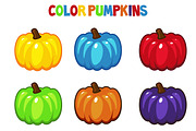 Cartoon vector Color pumpkins