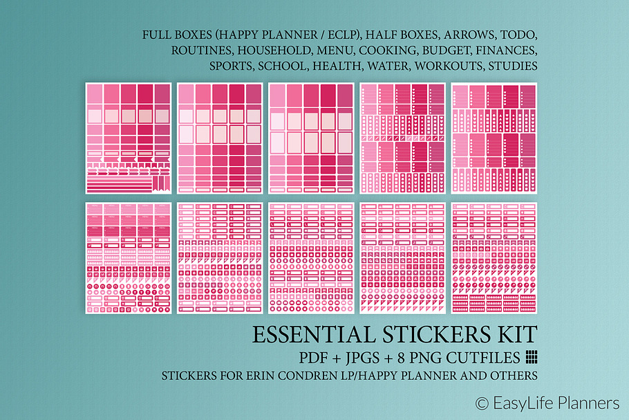 Pink Stickers for Happy Planner