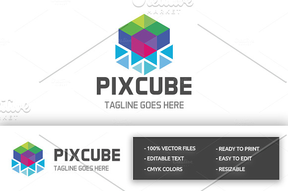 Pixcube Logo in Logo Templates - product preview 2