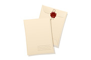 Paper envelope with protection stamp