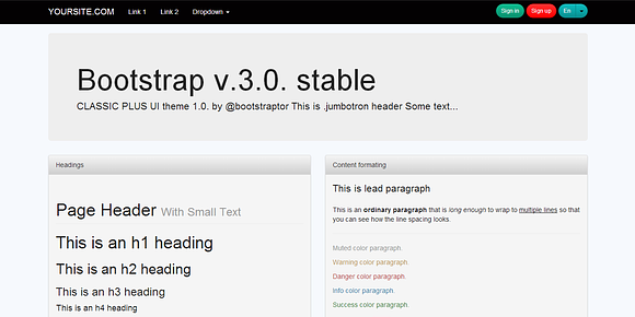 Bootsrap 3.0. theme Black&White in Bootstrap Themes - product preview 1