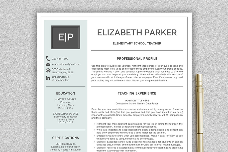 Teacher CV | Teacher Resume in Resume Templates - product preview 8