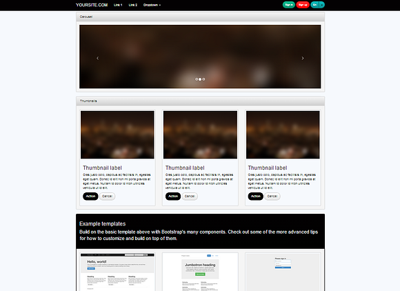 Bootsrap 3.0. theme Black&White in Bootstrap Themes - product preview 2