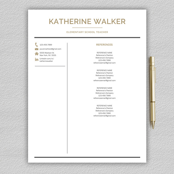 Resume Template / CV Teacher in Resume Templates - product preview 4
