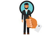 human resources search candidate cartoon flat vector illustration concept on isolated white background