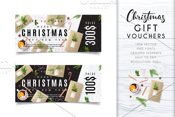 Christmas Gift Vouchers in Card Templates - product preview 4