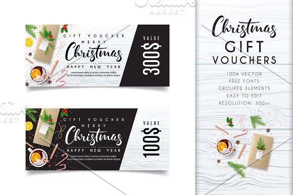 Christmas Gift Vouchers in Card Templates - product preview 6