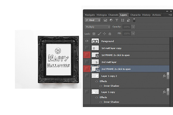Set of two black frame mockups in Print Mockups - product preview 2