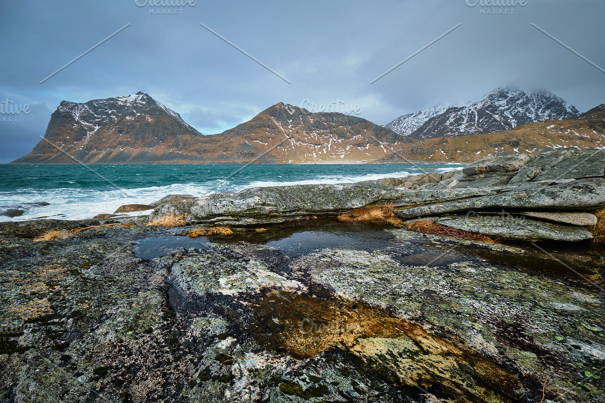 Rocky coast of fjord in Norway in Graphics - product preview 8