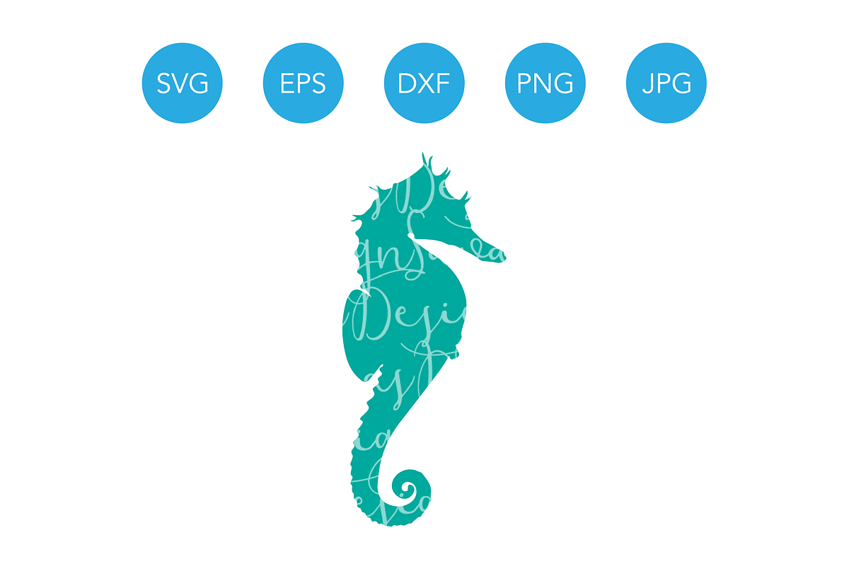 Seahorse SVG Ocean Fish Clipart in Illustrations - product preview 8