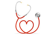 Vector Red Stethoscope