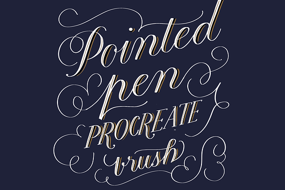 Pointed Pen Procreate Brush in Photoshop Brushes - product preview 1