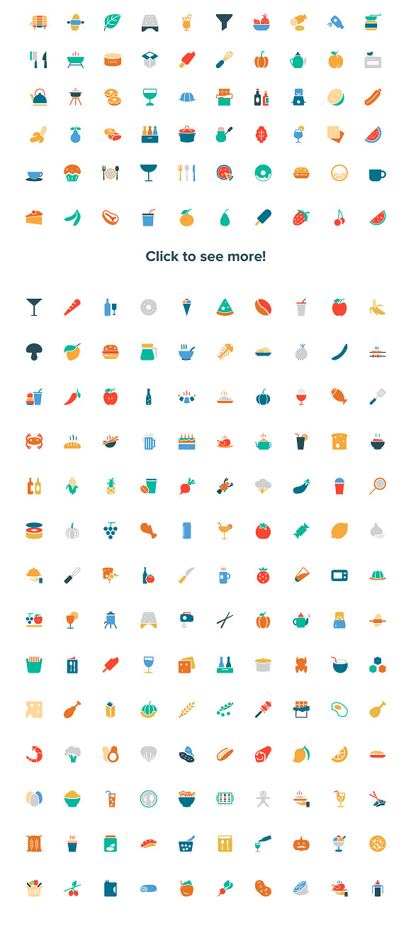 450+ Food Colored Icons in Graphics - product preview 4