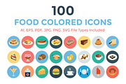 100 Food Flat Icons