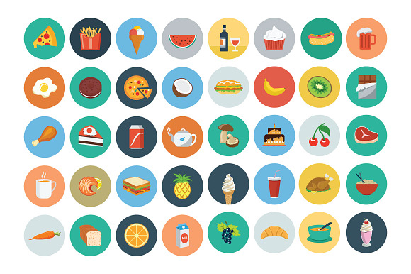 100 Food Flat Icons in Flat Icons - product preview 1