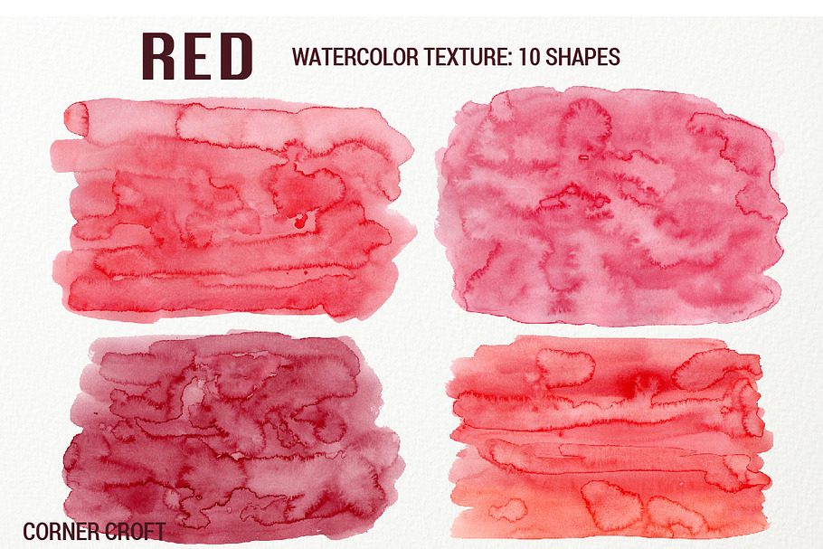 Watercolor Red Texture in Textures - product preview 8