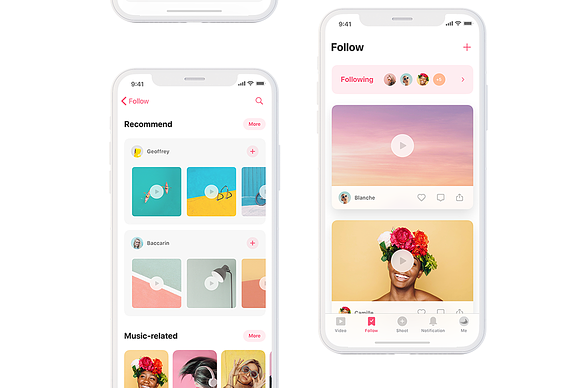 iPhone X Video APP Mockup(Full) in UI Kits and Libraries - product preview 3