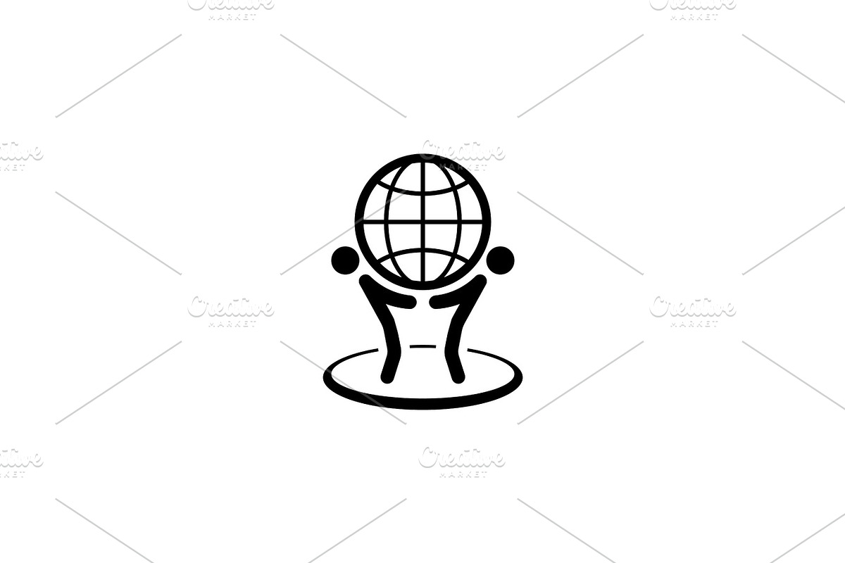 Global Business Icon. Flat Design. in Illustrations - product preview 8