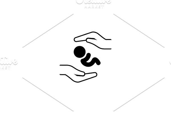 Postnatal Care Icon. Flat Design.
