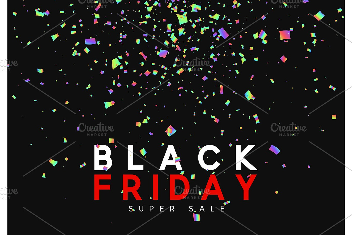 Black Friday super sale. Design of golden confetti and serpentine in Objects - product preview 8