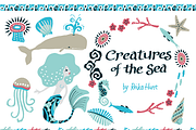 Creatures of the Sea Set - Vector