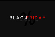 Black Friday sale, stylish lettering red white on dark background