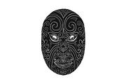 Maori Mask Scratchboard
