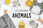 Cute baby animals clipart