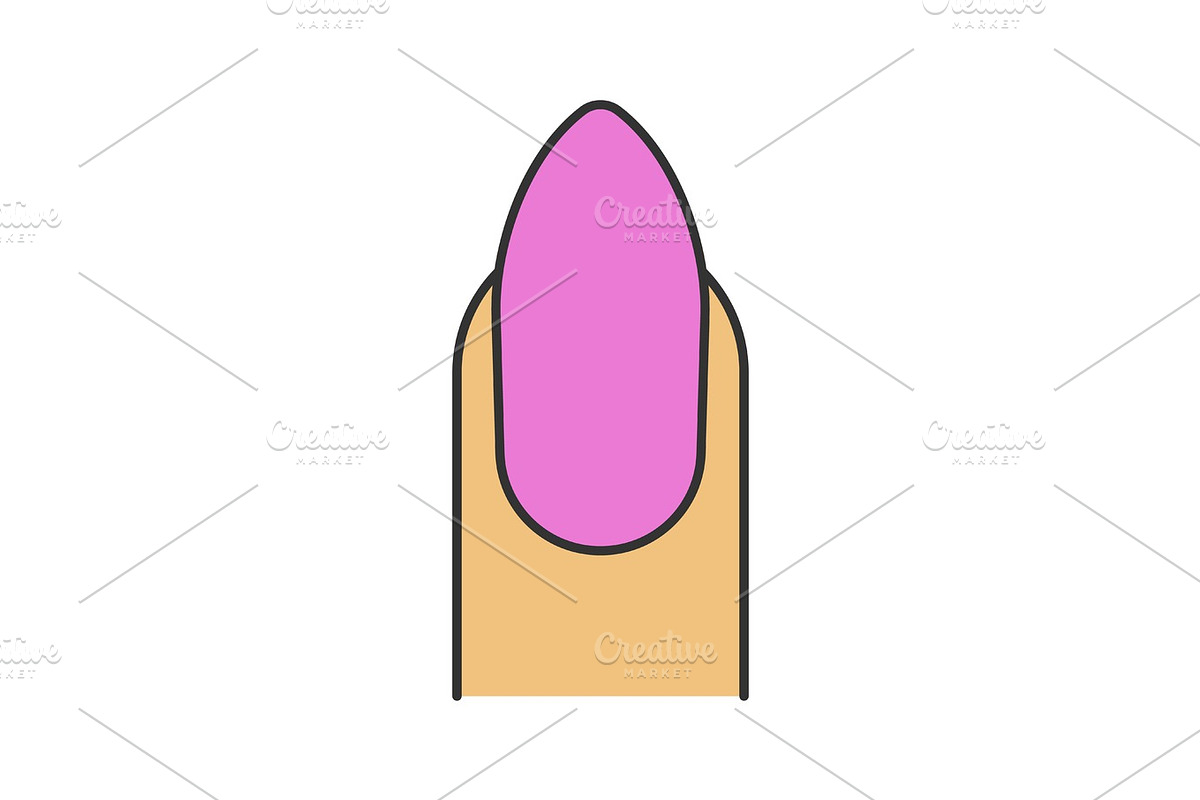 Almond shaped nail color icon in Icons - product preview 8