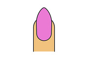 Almond shaped nail color icon