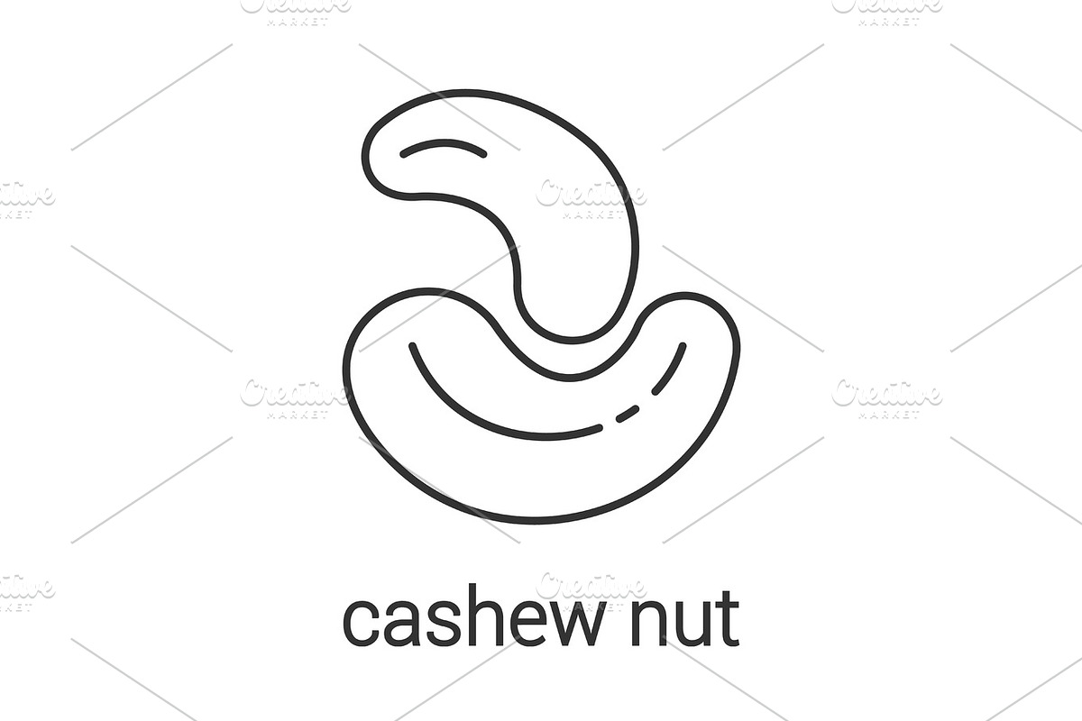 Cashew nut linear icon in Graphics - product preview 8