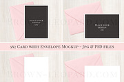5x7 card & envelope mockup - jpg,psd
