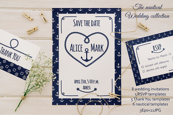 Nautical Wedding Collection in Wedding Templates - product preview 2