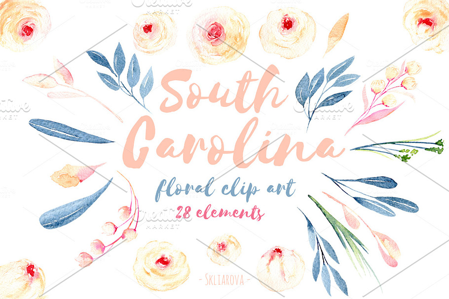 ''South Carolina''. Floral elements