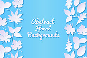 Floral backgrounds with paper leaves