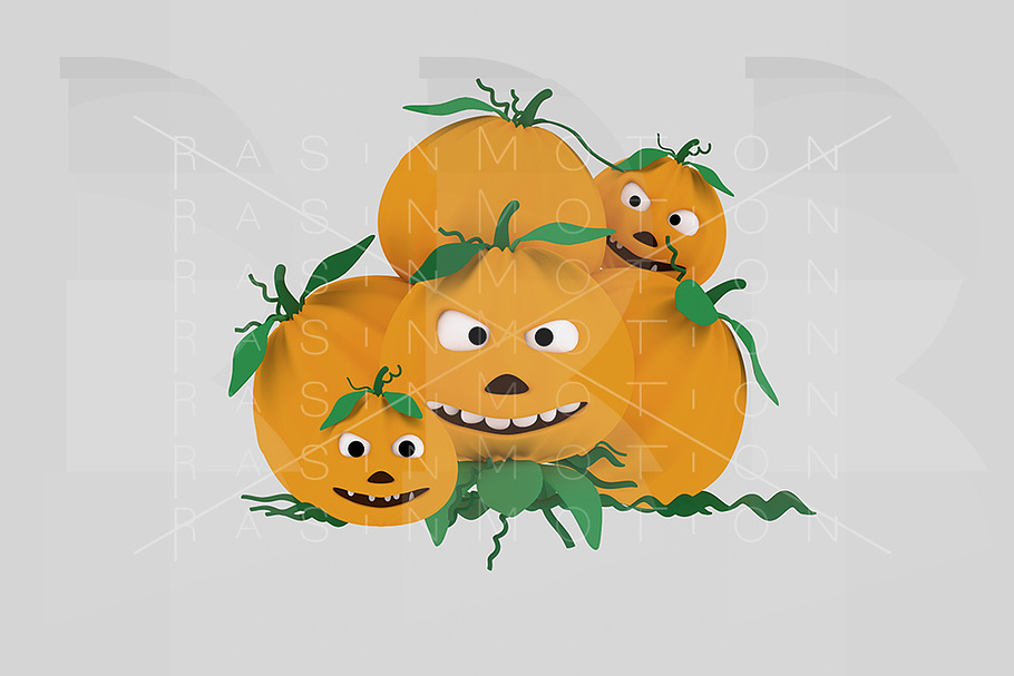 A crazy pumpkin heap in Illustrations - product preview 8