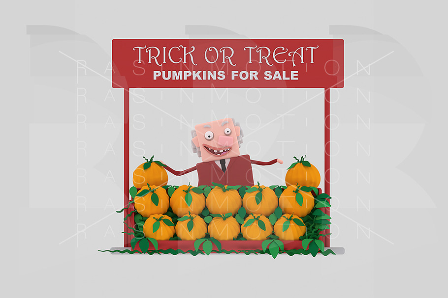 Pumpkin seller in Illustrations - product preview 8