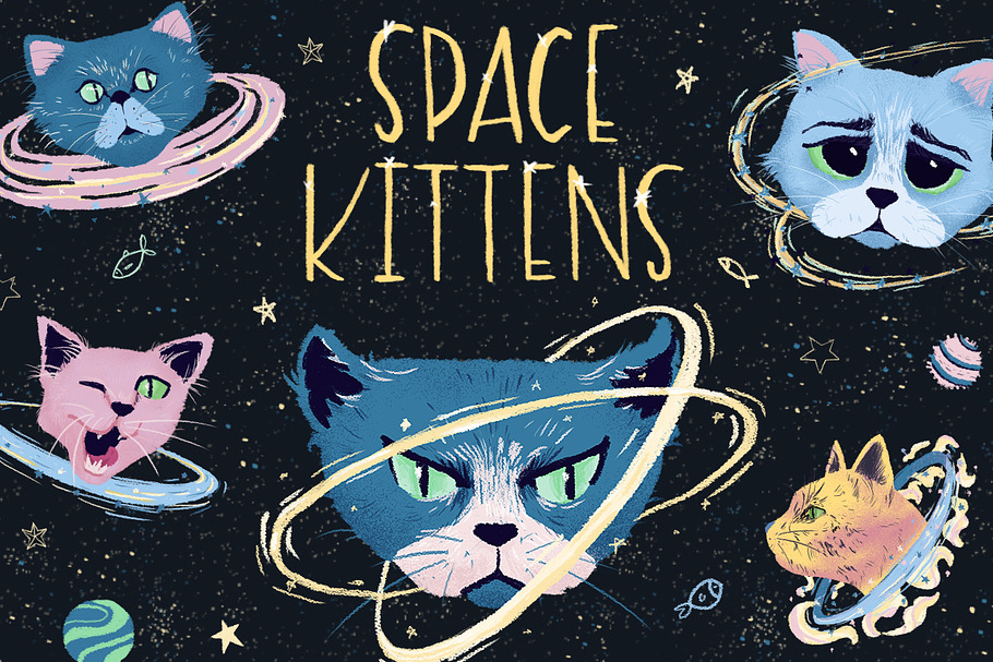Space kittens/ children's set