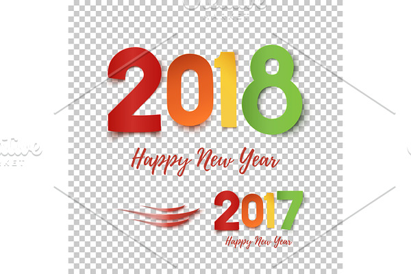 Happy New Year 2017- 2018 template for poster, brochure, greeting card.