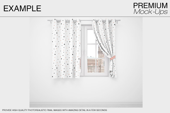 Curtains & Pillows Set in Product Mockups - product preview 2