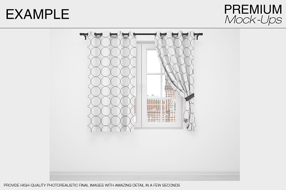 Curtains & Pillows Set in Product Mockups - product preview 3