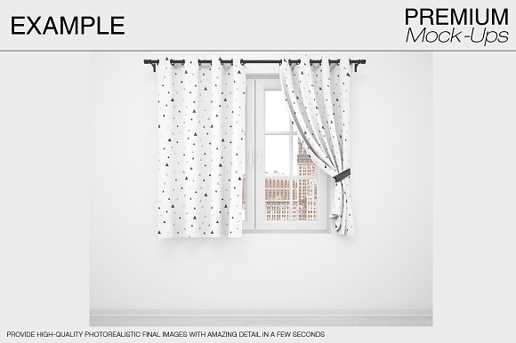 Curtains & Pillows Set in Product Mockups - product preview 5