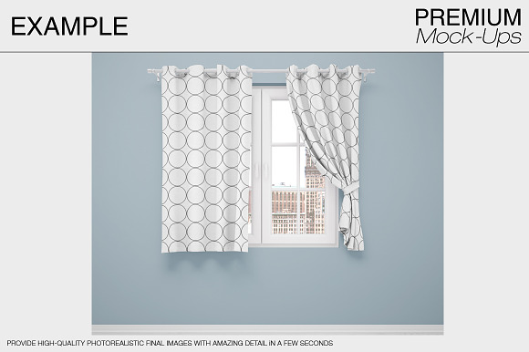 Curtains & Pillows Set in Product Mockups - product preview 9