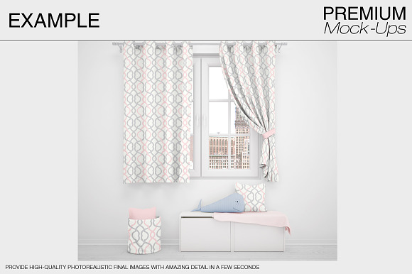 Curtains & Pillows Set in Product Mockups - product preview 10