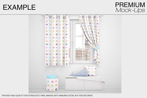Curtains & Pillows Set in Product Mockups - product preview 11