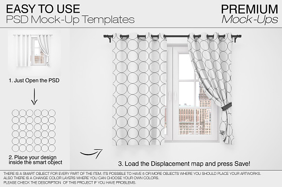 Curtains & Pillows Set in Product Mockups - product preview 18