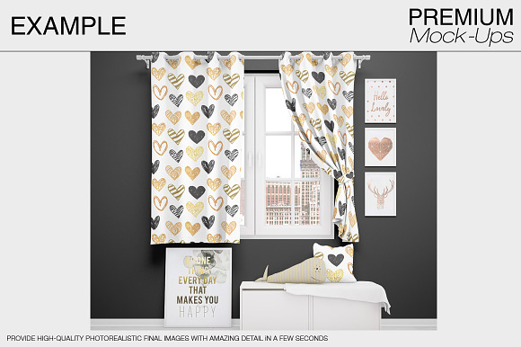 Curtains & Pillows Set in Product Mockups - product preview 20