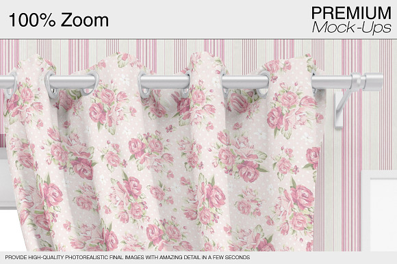Curtains & Pillows Set in Product Mockups - product preview 23