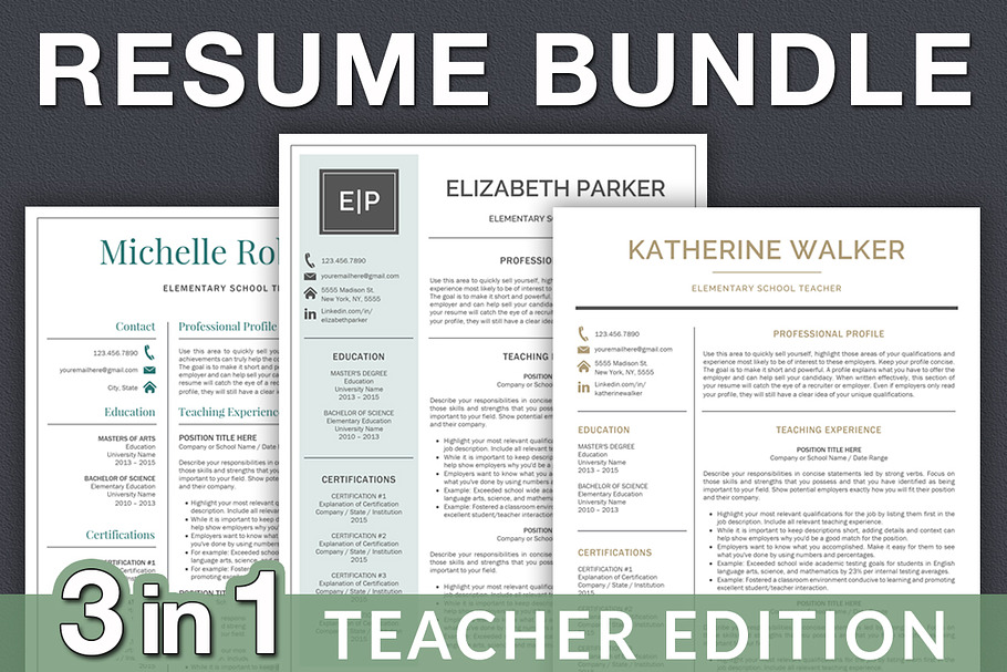 Resume Template / Teacher Resume in Resume Templates - product preview 8