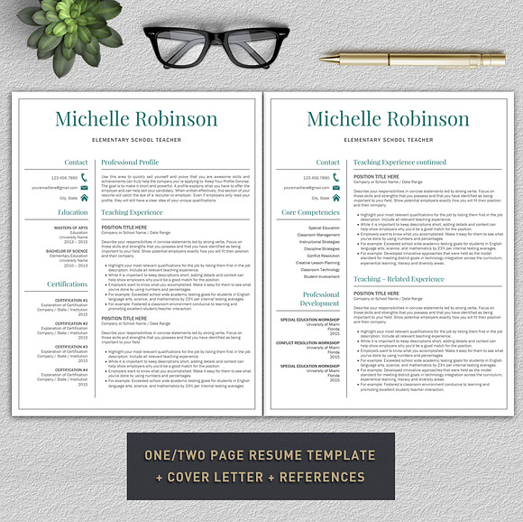Resume Template / Teacher Resume in Resume Templates - product preview 5